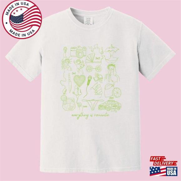 Everything Romantic Aesthetic Graphic Comfort Color T-Shirt  Unisex - Picture 1 of 4
